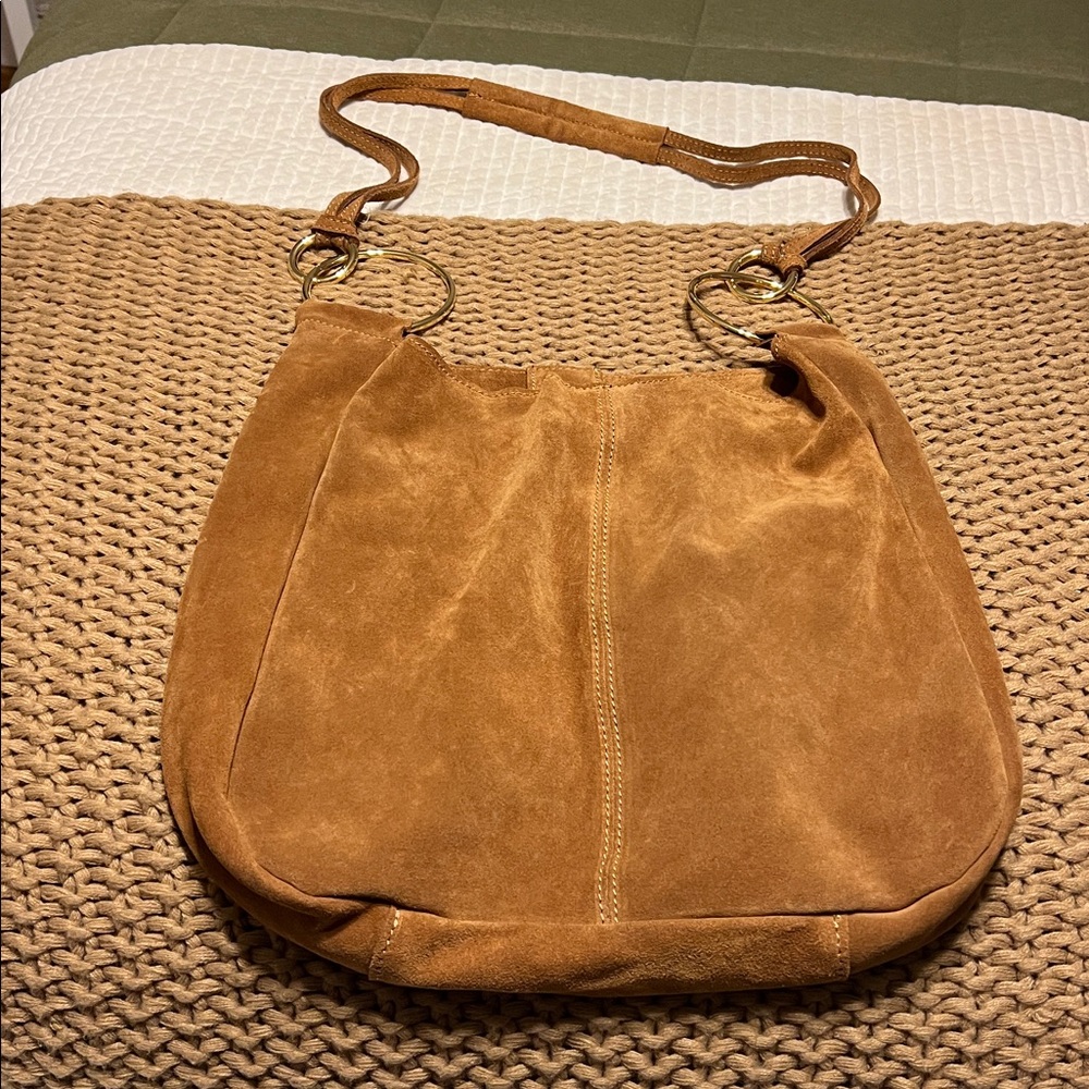 Tan Suede Shoulder Bag